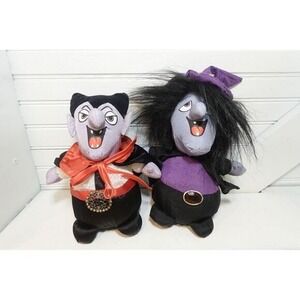 Two Vintage‎ Halloween plush toys Dracula and Witch T.L. Toys 1993 UNISEX